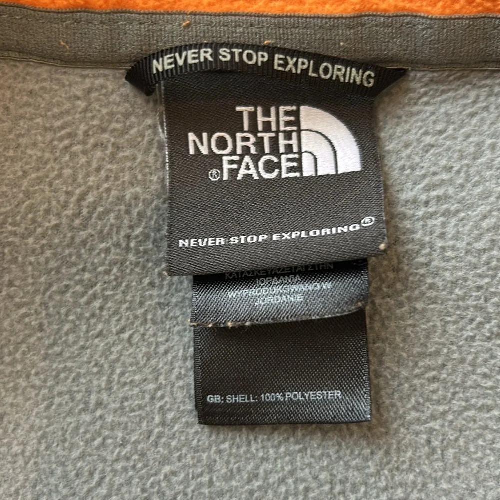 The North Face Men’s Gray/Orange Quarter-Zip Fleece Pullover‎ Sweater Hiking XXL